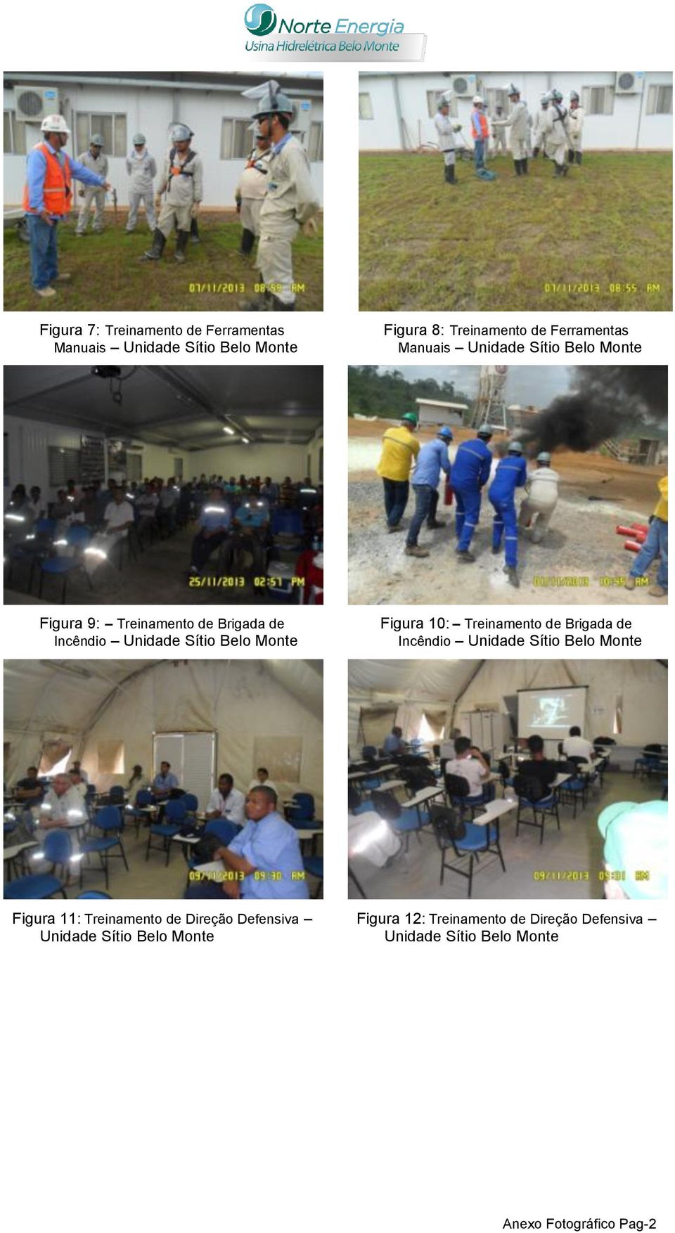 10: Treinamento de Brigada de Incêndio Unidade Sítio Belo Monte Figura 11: Treinamento de Direção Defensiva