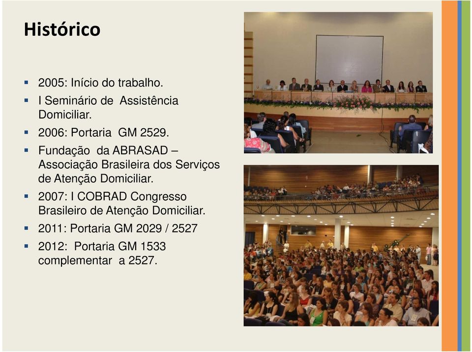 Fundação da ABRASAD Associação Brasileira dos Serviços de Atenção Domiciliar.