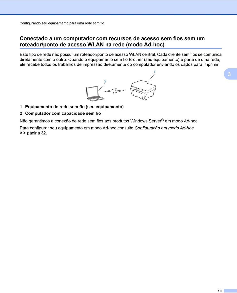 Quando o equipamento sem fio Brother (seu equipamento) é parte de uma rede, ele recebe todos os trabalhos de impressão diretamente do computador enviando os dados para imprimir.