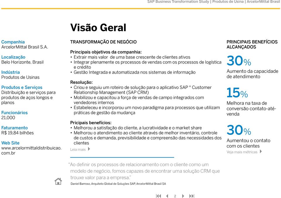 br Visão Geral TRANSFORMAÇÃO DE NEGÓCIO Principais objetivos da companhia: Extrair mais valor de uma base crescente de clientes ativos Integrar plenamente os processos de vendas com os processos de