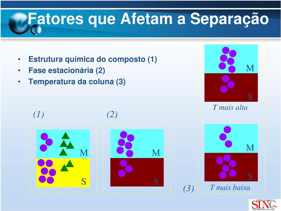 (2) Temperatura da coluna (3) (1) (2) T