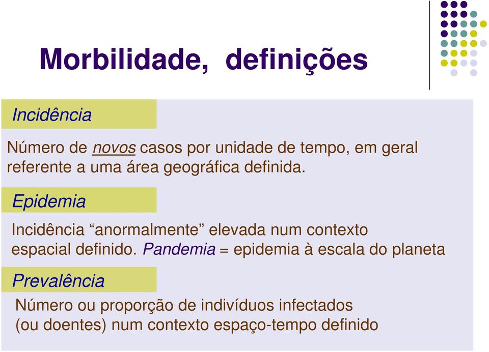 Epidemia Incidência anormalmente elevada num contexto espacial definido.