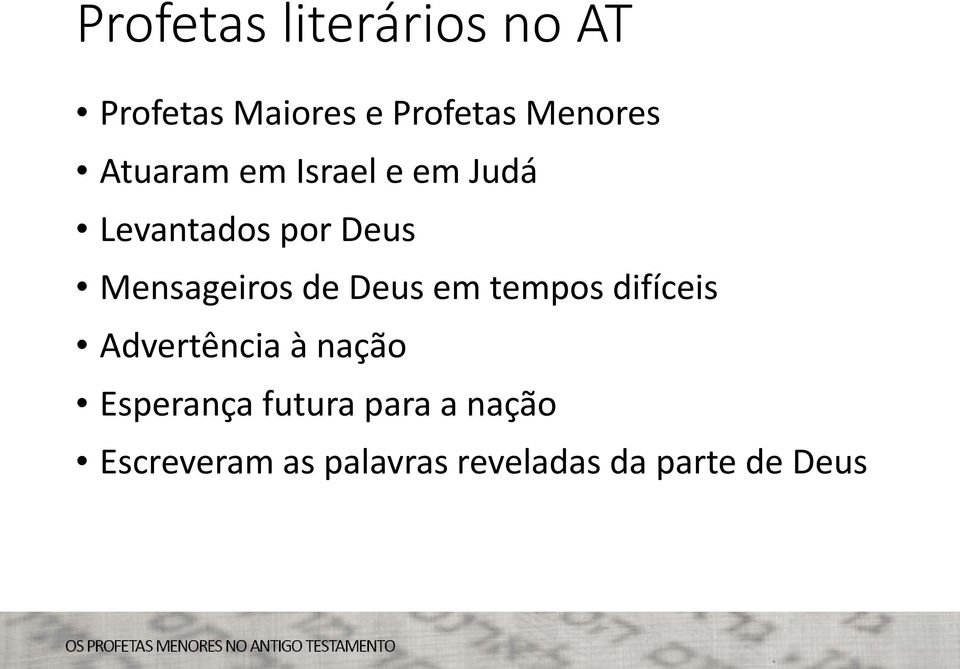 de Deus em tempos difíceis Advertência à nação Esperança