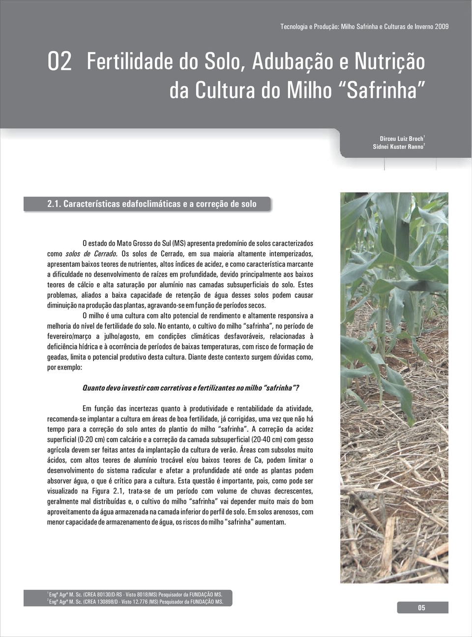 Os solos de Cerrado, em sua maioria altamente intemperizados, apresentam baixos teores de nutrientes, altos índices de acidez, e como característica marcante a dificuldade no desenvolvimento de