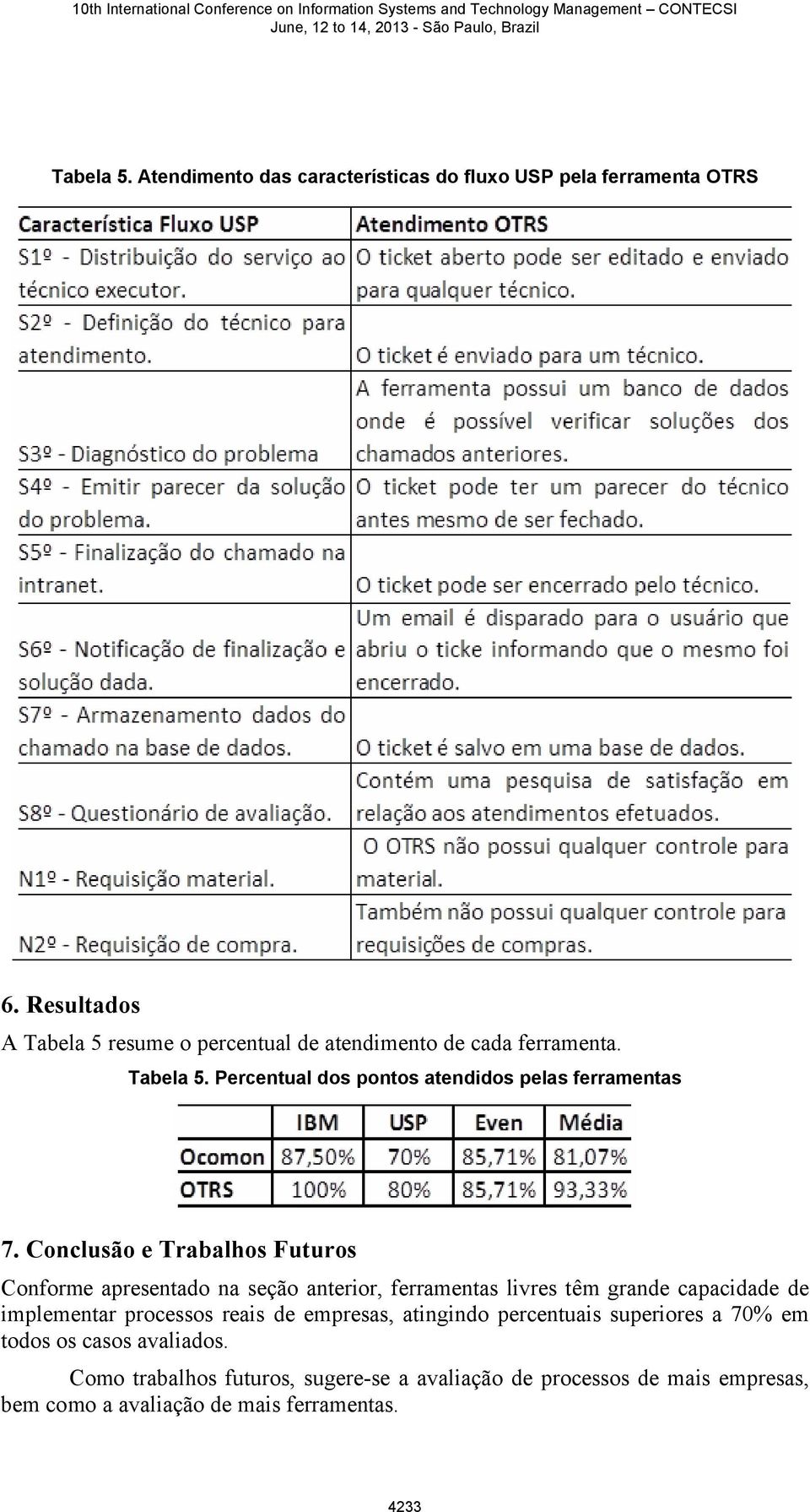 Conclusão e Trabalhos Futuros Conforme apresentado na seção anterior, ferramentas livres têm grande capacidade de implementar processos reais