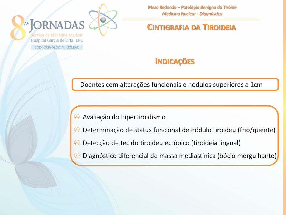 tiroideu (frio/quente) Detecção de tecido tiroideu ectópico (tiroideia