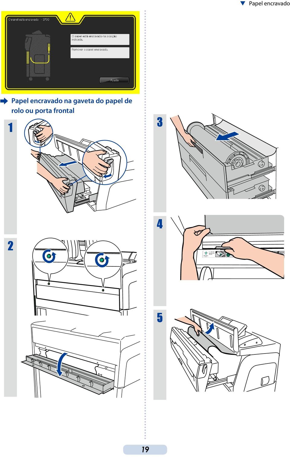 encravado na gaveta do papel de