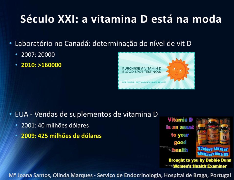 2010: >160000 EUA - Vendas de suplementos de vitamina