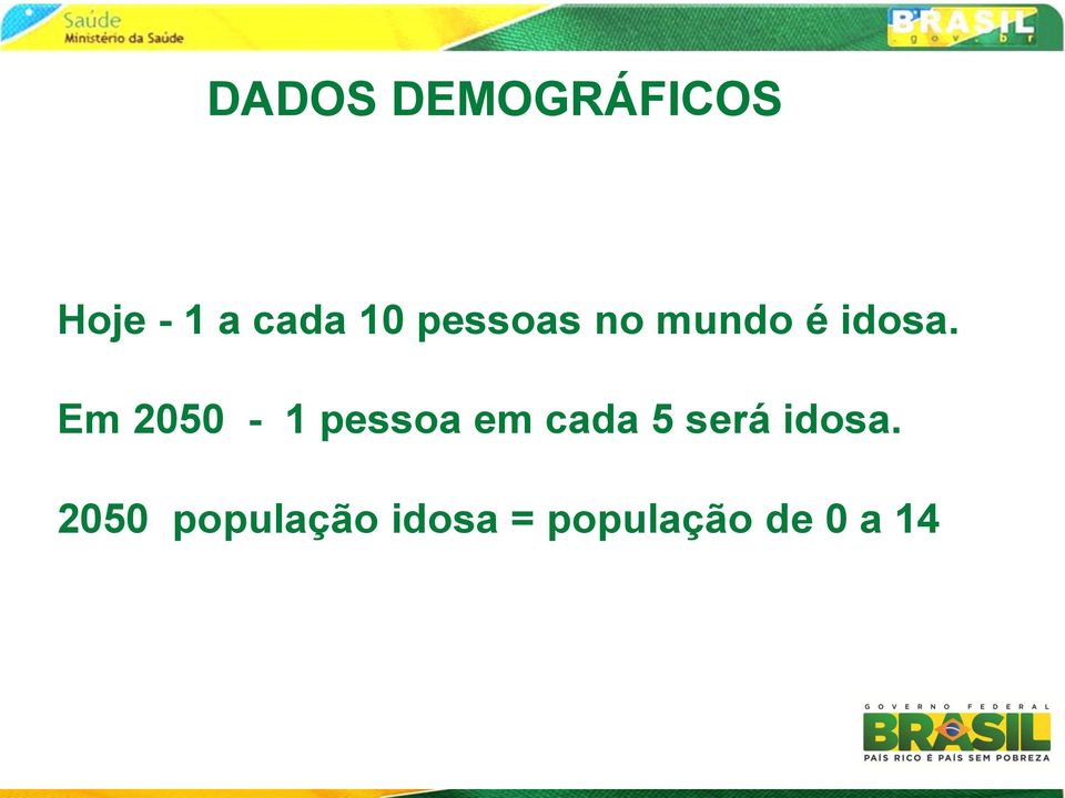 Em 2050-1 pessoa em cada 5 será