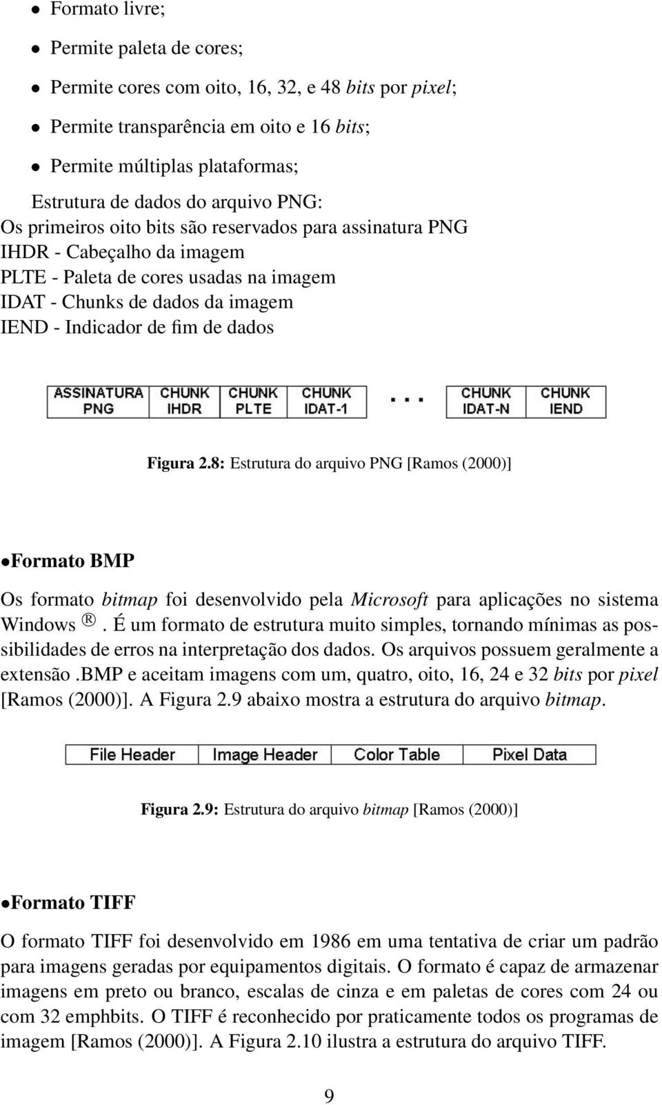8: Estrutura do arquivo PNG [Ramos (2000)] Formato BMP Os formato bitmap foi desenvolvido pela Microsoft para aplicações no sistema Windows R.