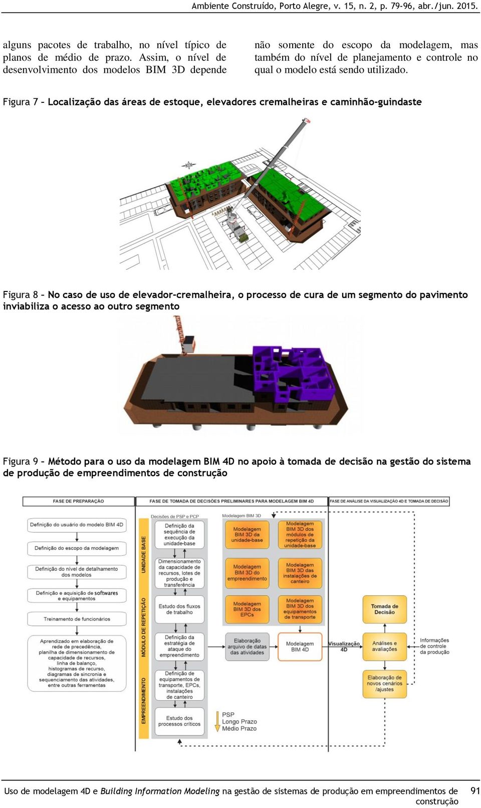 Figura 7 Localização das áreas de estoque, elevadores cremalheiras e caminhão-guindaste Figura 8 No caso de uso de elevador-cremalheira, o processo de cura de um segmento do pavimento