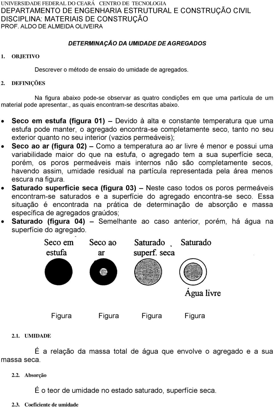 Na figura abaixo pode-se observar as quatro condições em que uma partícula de um material pode apresentar., as quais encontram-se descritas abaixo.