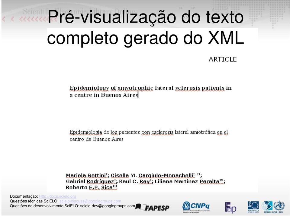 do XML Documentação: