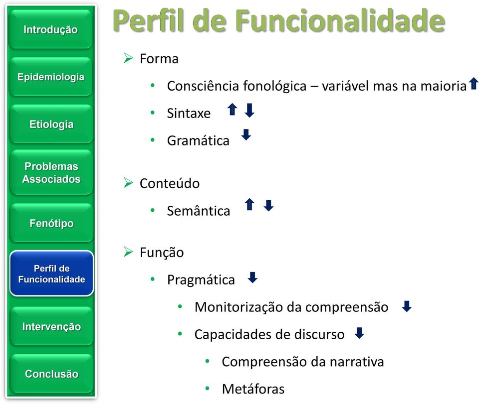 Função Pragmática Monitorização da compreensão