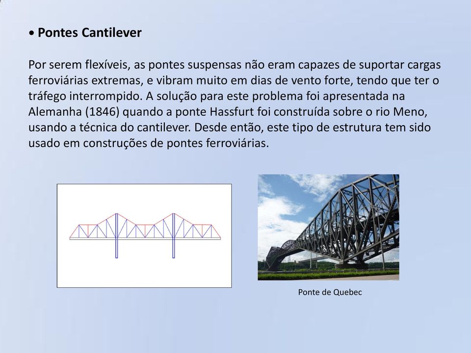 A solução para este problema foi apresentada na Alemanha (1846) quando a ponte Hassfurt foi construída sobre o