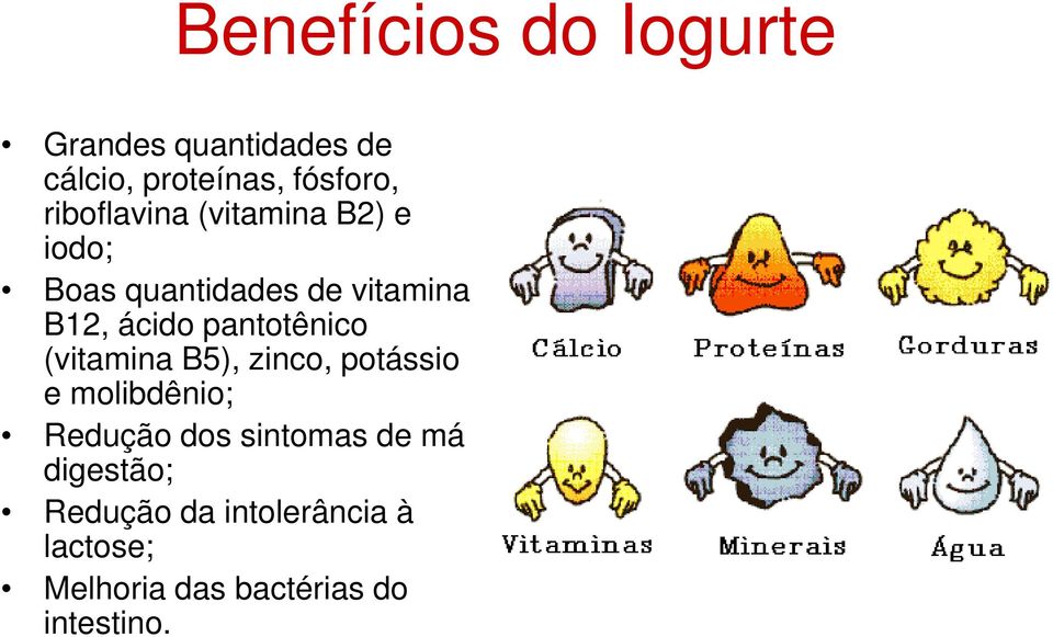 pantotênico (vitamina B5), zinco, potássio e molibdênio; Redução dos sintomas