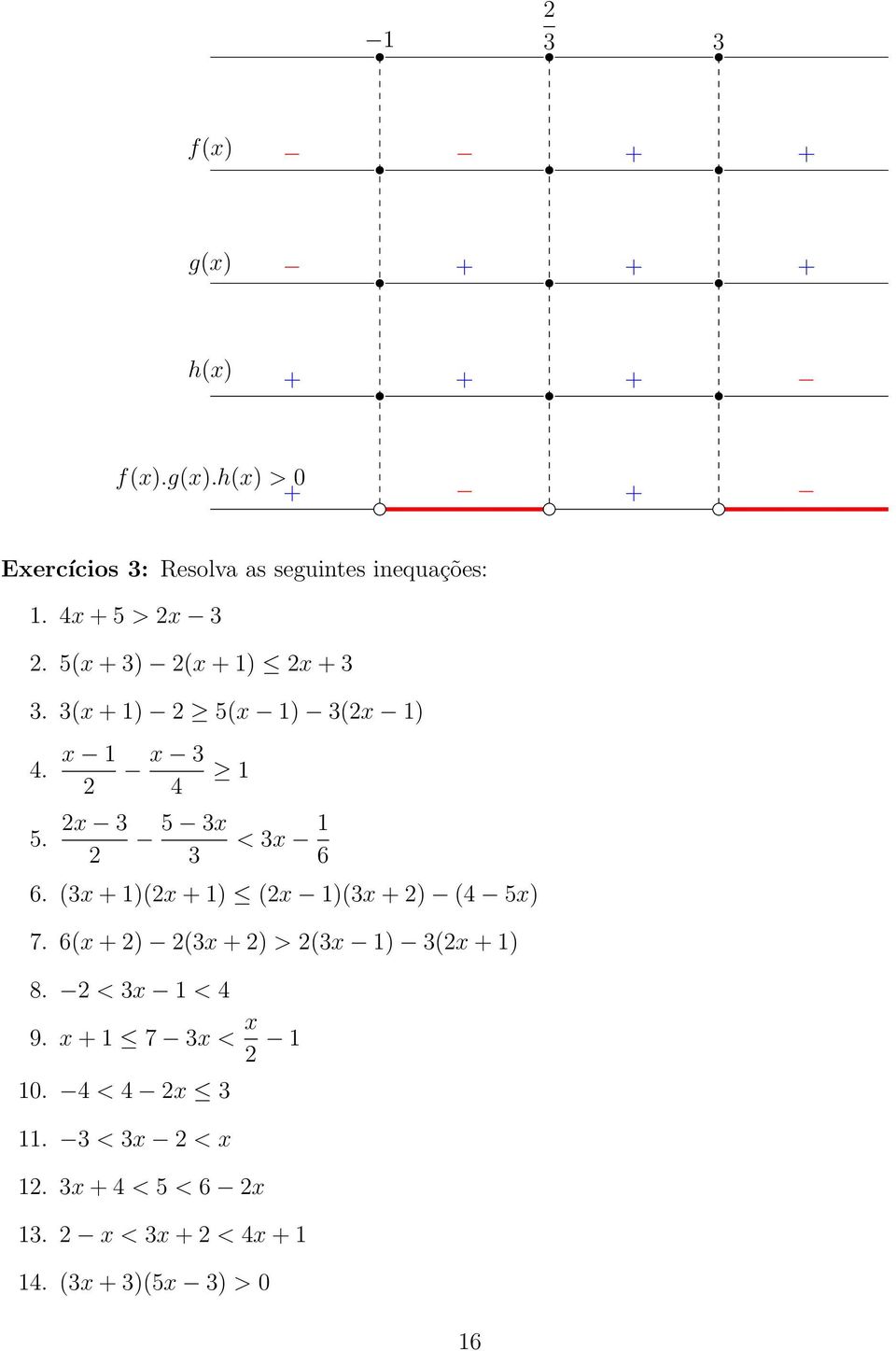 (3x + )(x + ) (x )(3x + ) (4 5x) 7. 6(x + ) (3x + ) > (3x ) 3(x + ) 8. < 3x < 4 9.