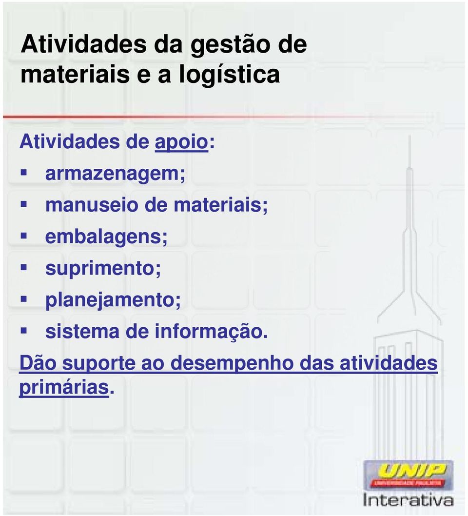 materiais; embalagens; suprimento; planejamento;