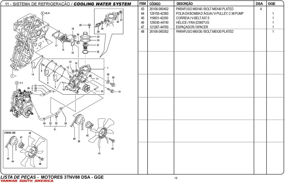 PUMP 1 45 119831-42290 CORREIA / V-BELT A37.