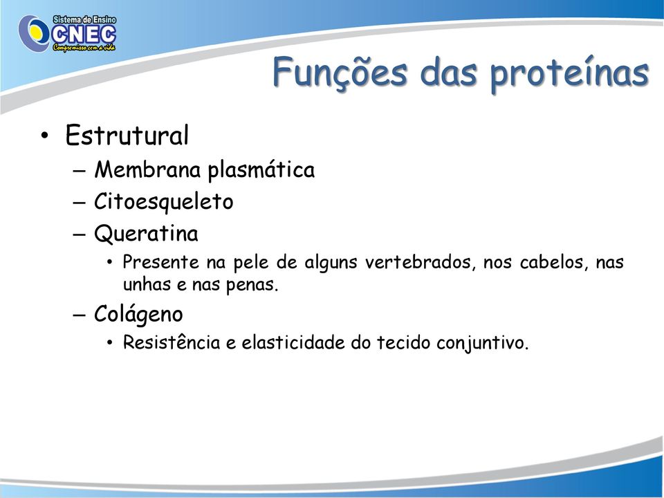 alguns vertebrados, nos cabelos, nas unhas e nas