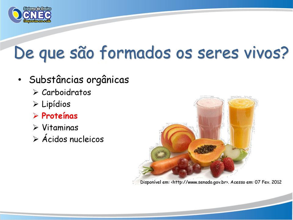 Proteínas Vitaminas Ácidos nucleicos