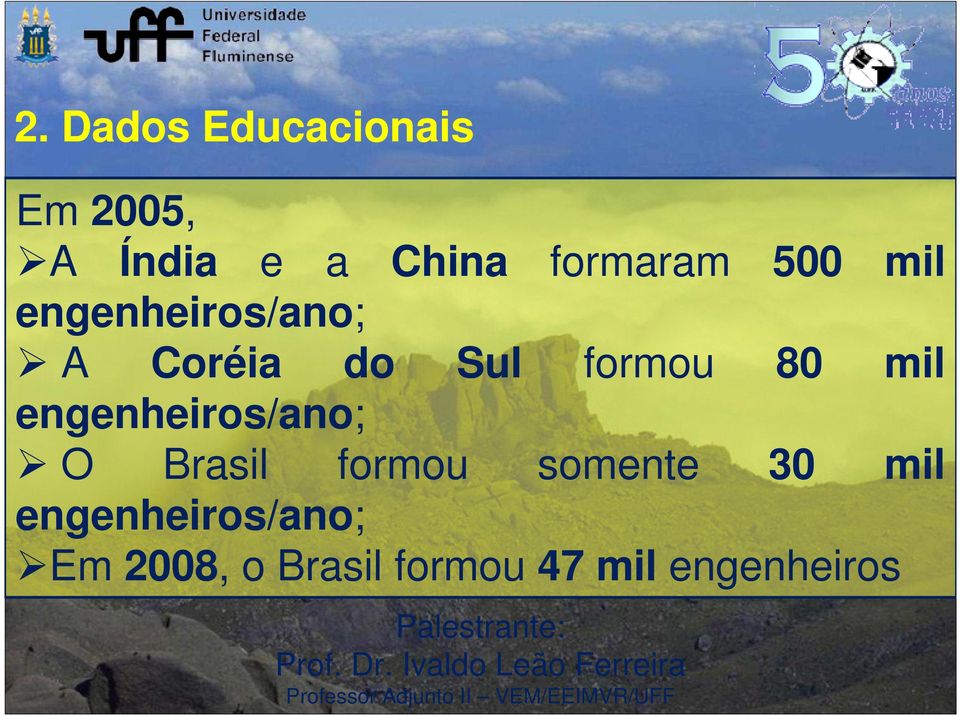 formou 80 mil engenheiros/ano; O Brasil formou somente
