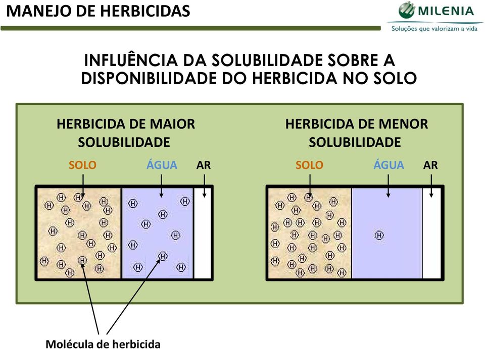 HERBICIDA DE MAIOR SOLUBILIDADE SOLO ÁGUA AR