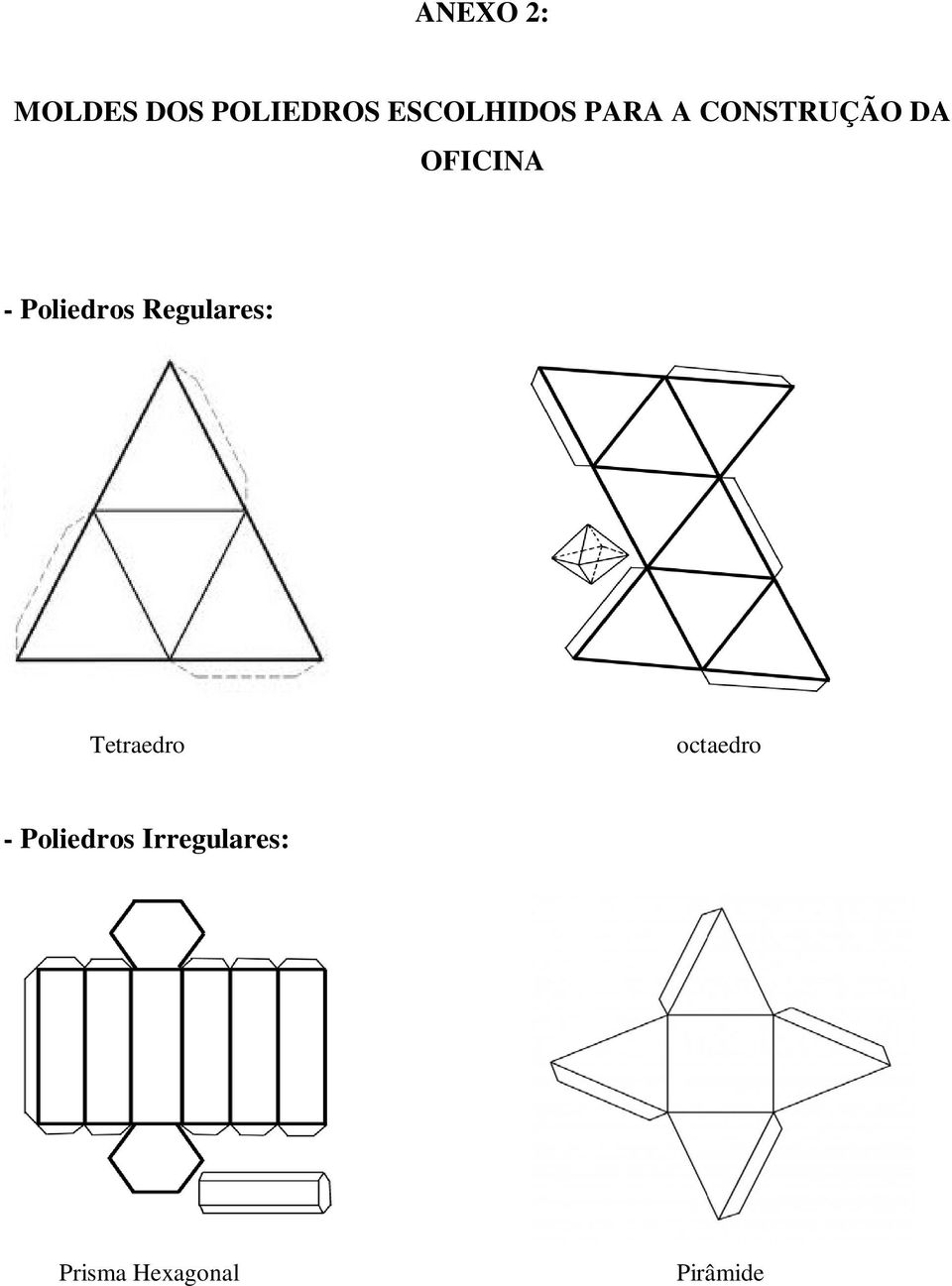 Regulares: Tetraedro octaedro -