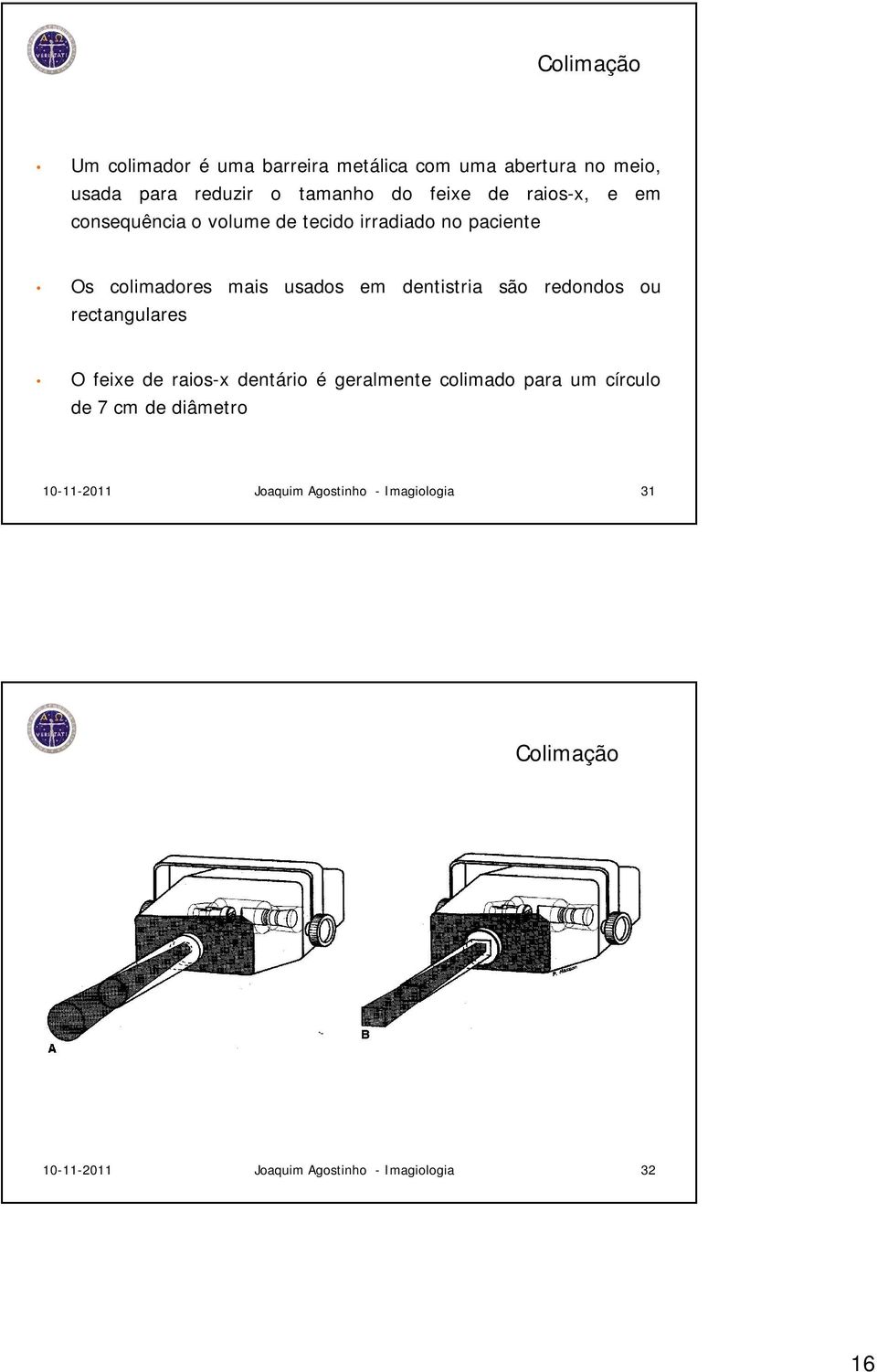 redondos ou rectangulares O feixe de raios-x dentário é geralmente colimado para um círculo de 7 cm de diâmetro