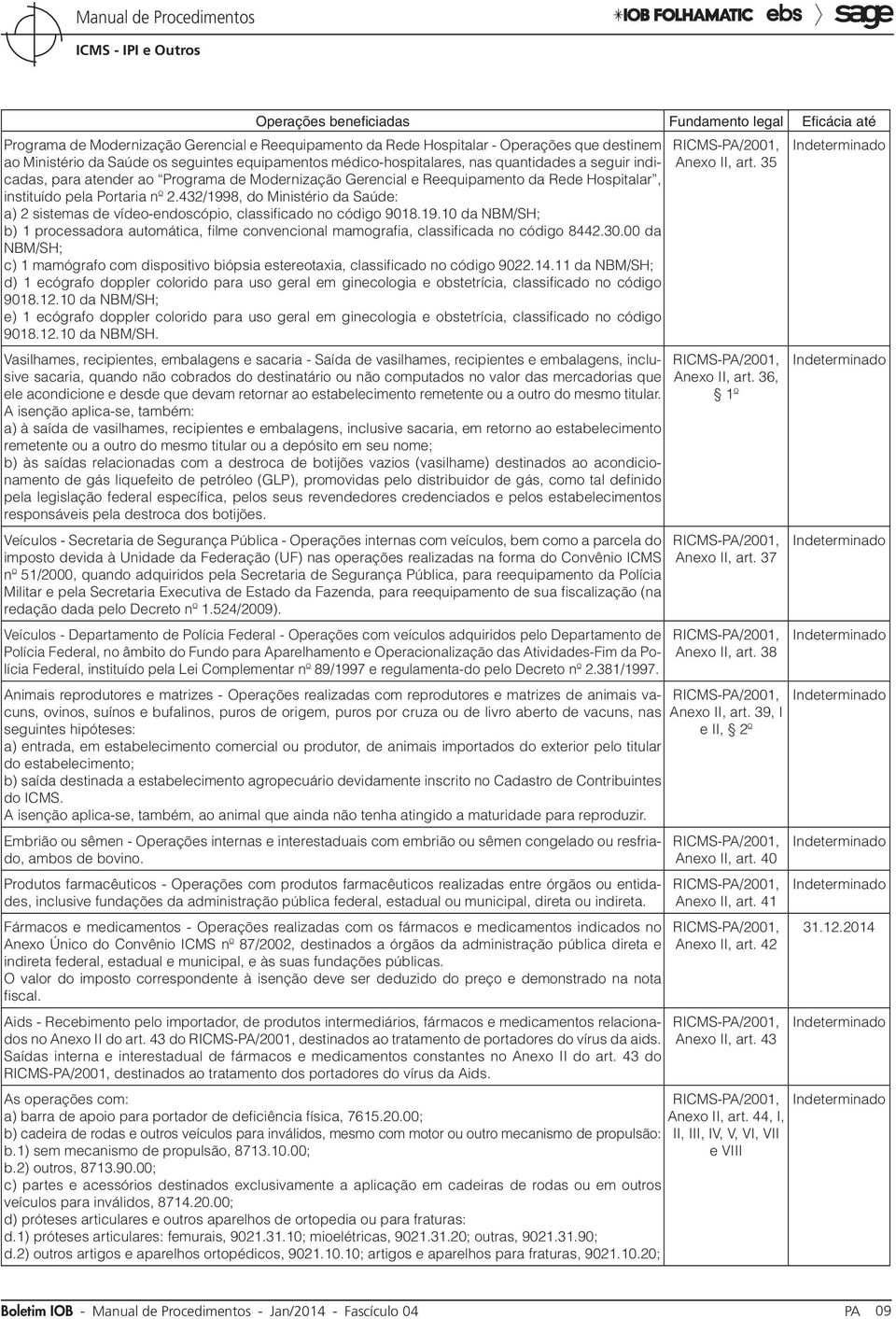 432/1998, do Ministério da Saúde: a) 2 sistemas de vídeo-endoscópio, classificado no código 9018.19.10 da NBM/SH; b) 1 processadora automática, filme convencional mamografia, classificada no código 8442.