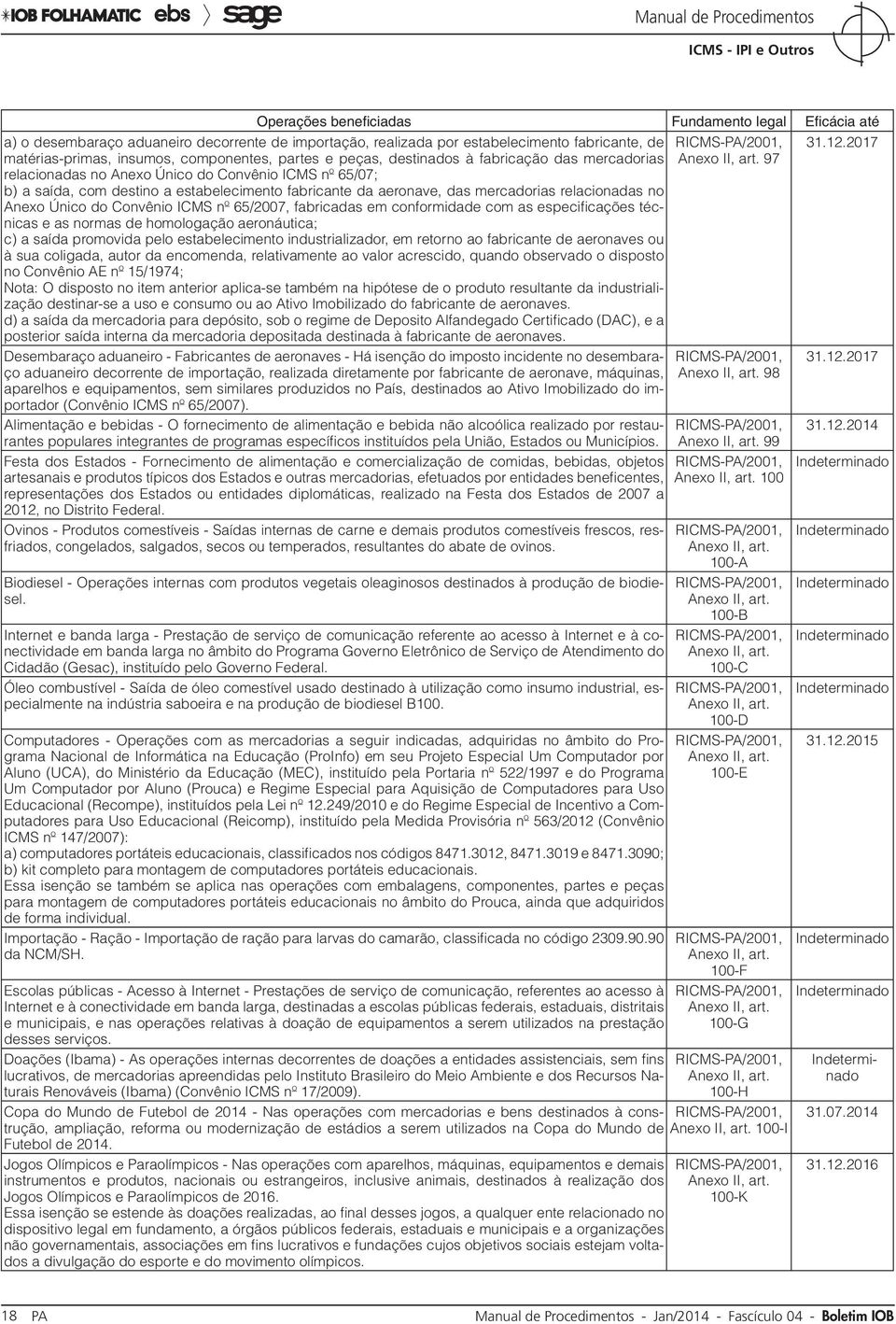 fabricante da aeronave, das mercadorias relacionadas no Anexo Único do Convênio ICMS nº 65/2007, fabricadas em conformidade com as especificações técnicas e as normas de homologação aeronáutica; c) a