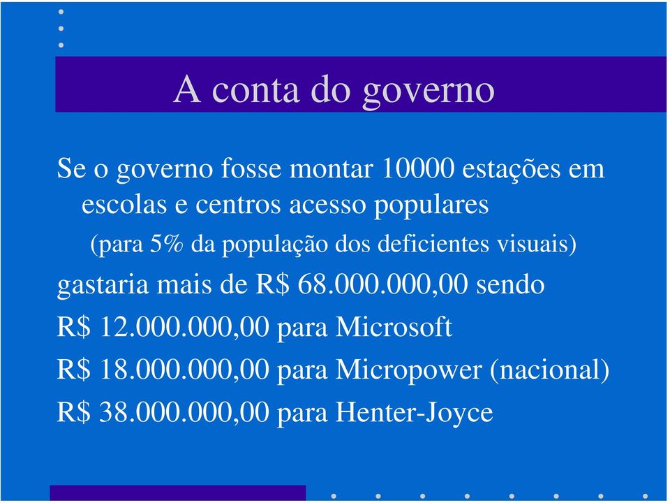 gastaria mais de R$ 68.000.000,00 sendo R$ 12.000.000,00 para Microsoft R$ 18.