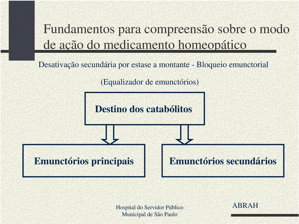 (Equalizador de emunctórios) Destino dos