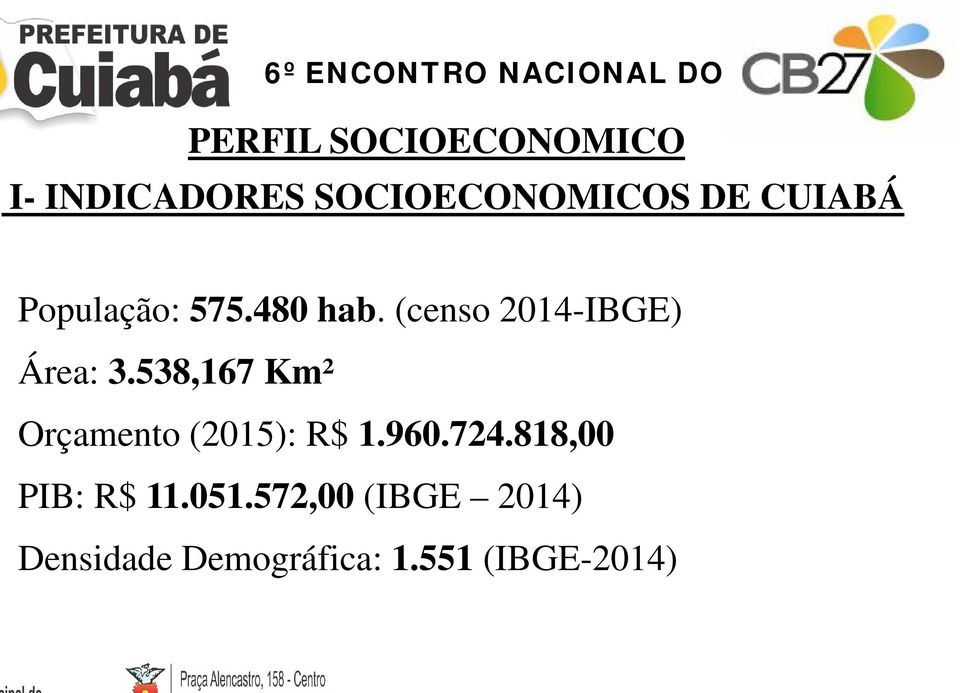 538,167 Km² Orçamento (2015): R$ 1.960.724.