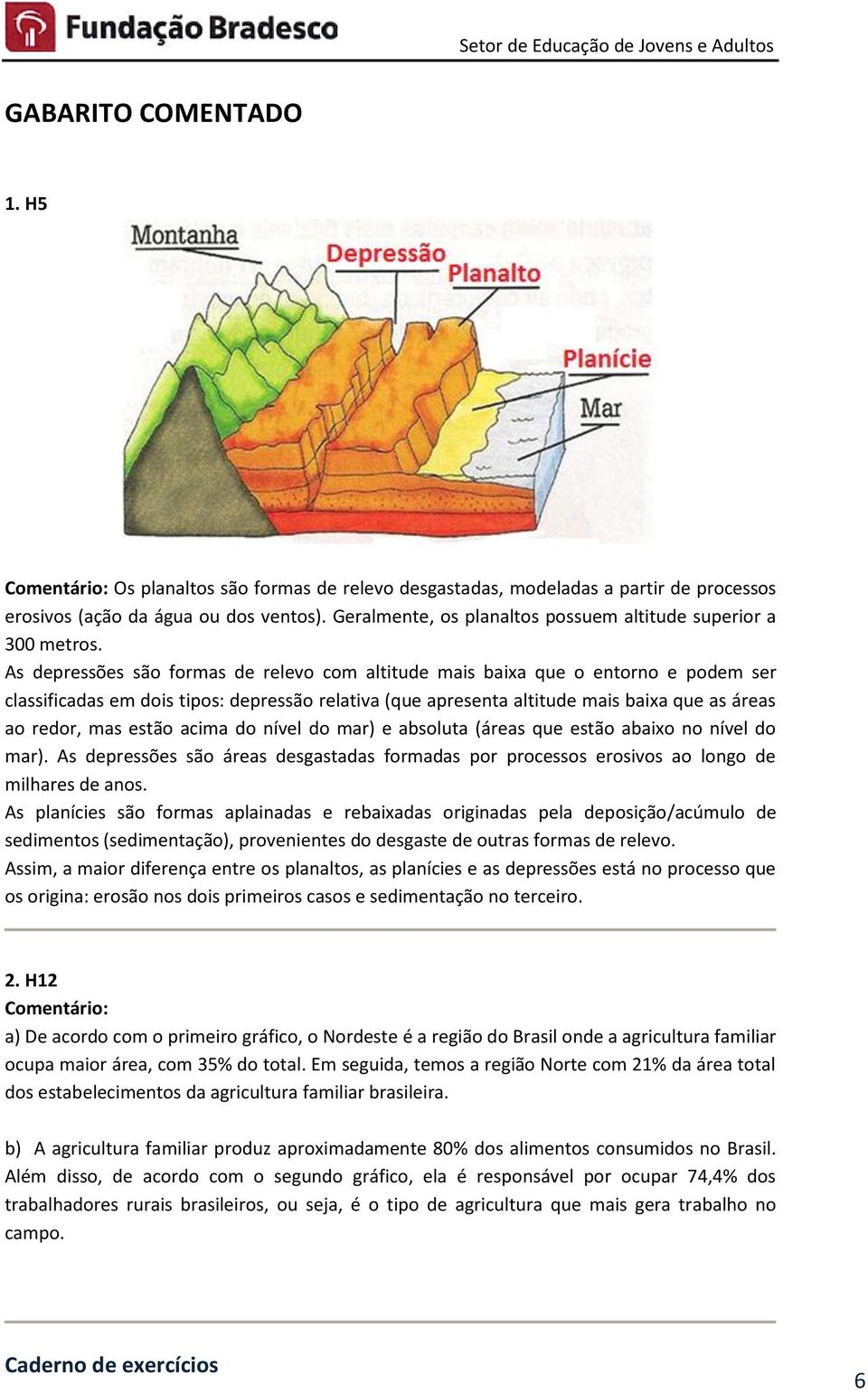 As depressões são formas de relevo com altitude mais baixa que o entorno e podem ser classificadas em dois tipos: depressão relativa (que apresenta altitude mais baixa que as áreas ao redor, mas