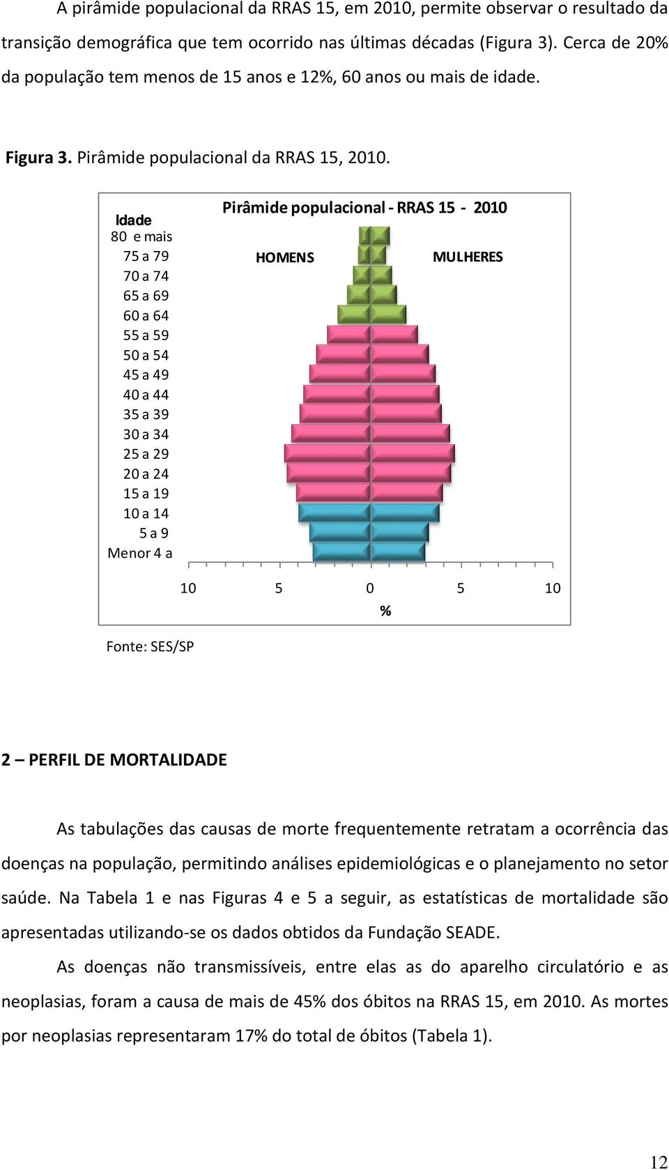 Idade 80 e mais 75 a 79 70 a 74 65 a 69 60 a 64 55 a 59 50 a 54 45 a 49 40 a 44 35 a 39 30 a 34 25 a 29 20 a 24 15 a 19 10 a 14 5 a 9 Menor 4 a Pirâmide populacional - RRAS 15-2010 HOMENS MULHERES 10