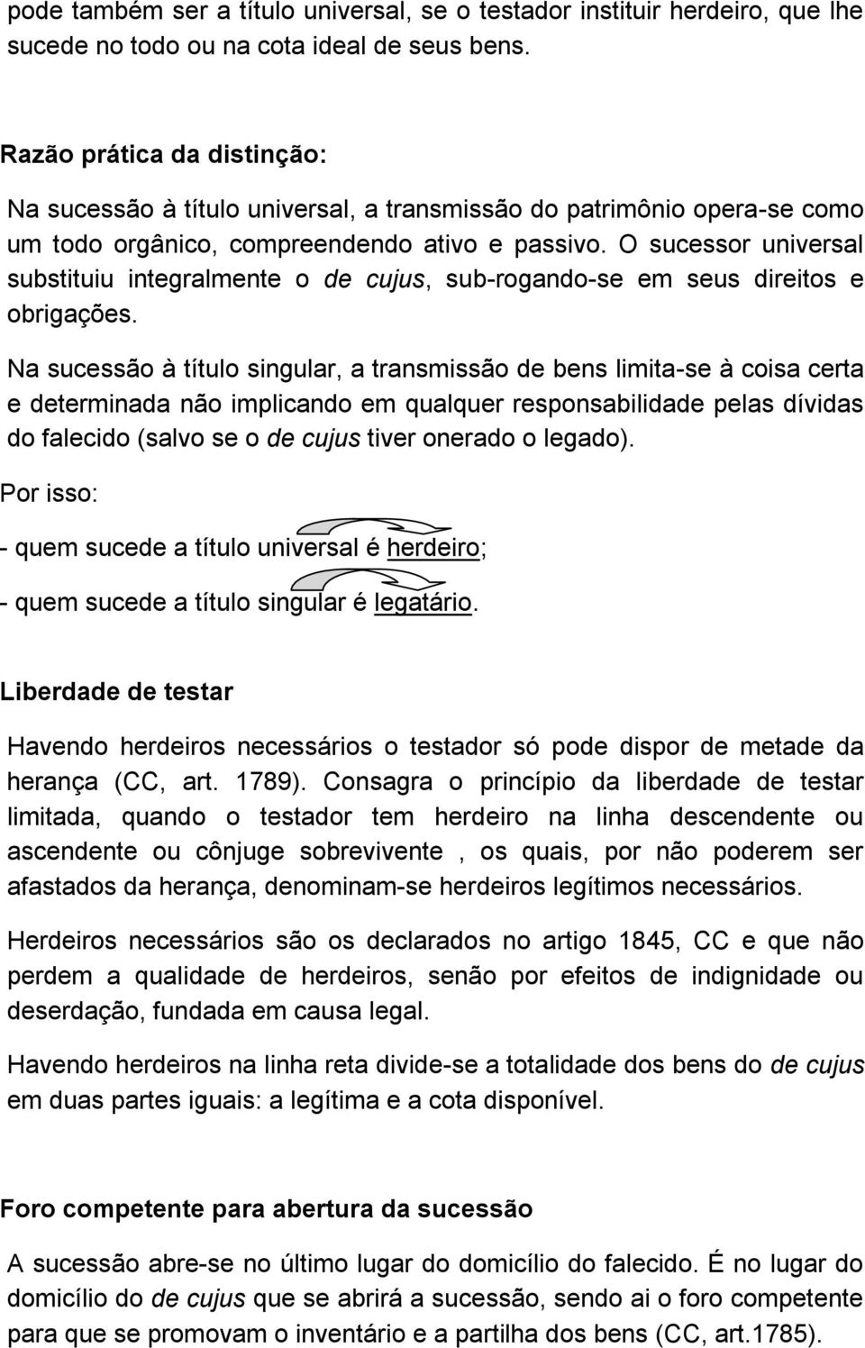 O sucessor universal substituiu integralmente o de cujus, sub-rogando-se em seus direitos e obrigações.