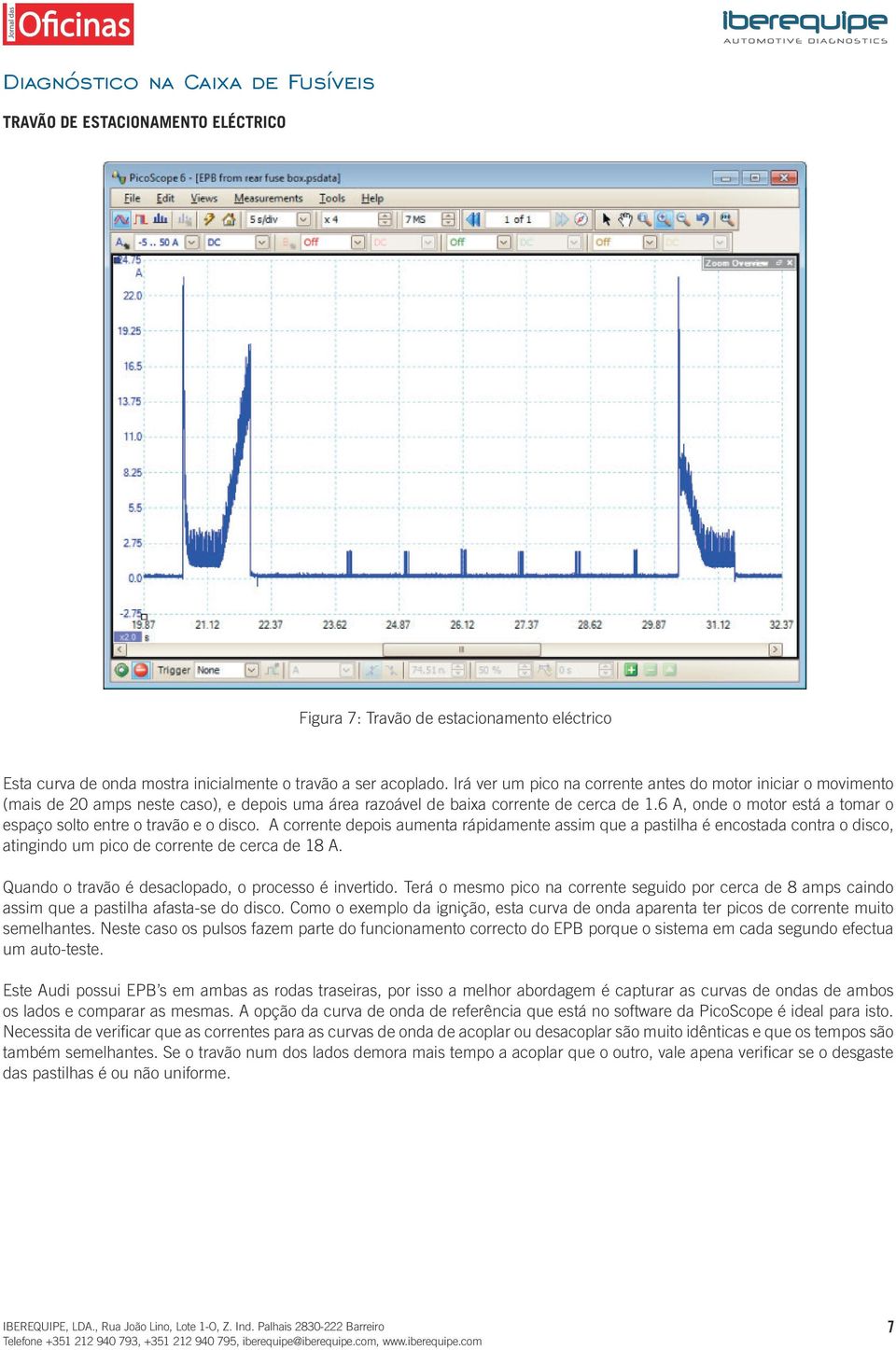 6 A, onde o motor está a tomar o espaço solto entre o travão e o disco.