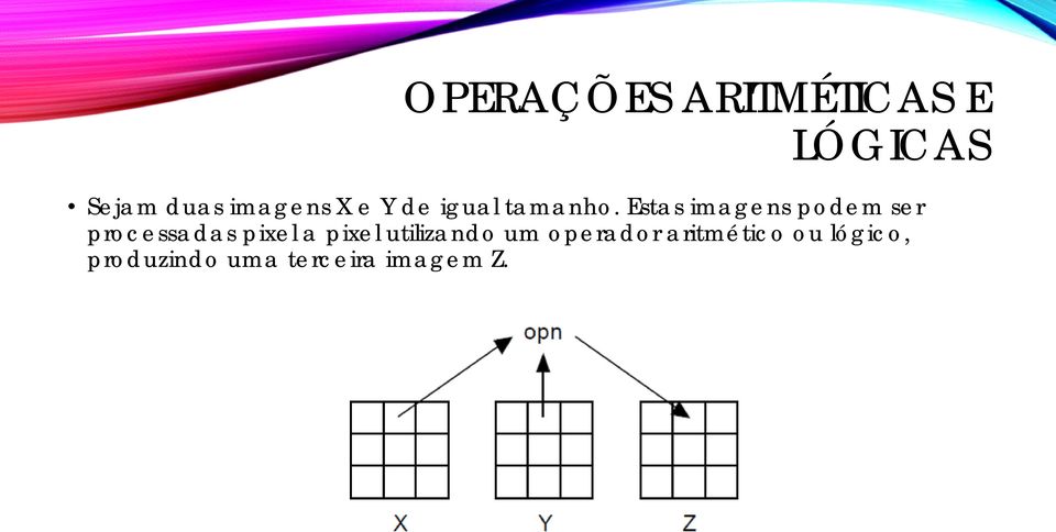 Estas imagens podem ser processadas pixel a pixel