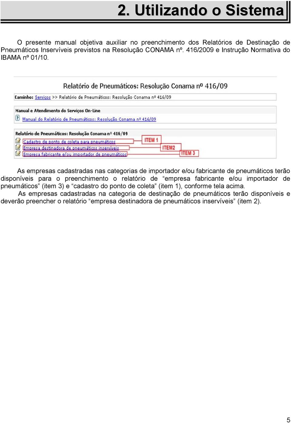 As empresas cadastradas nas categorias de importador e/ou fabricante de pneumáticos terão disponíveis para o preenchimento o relatório de empresa fabricante e/ou