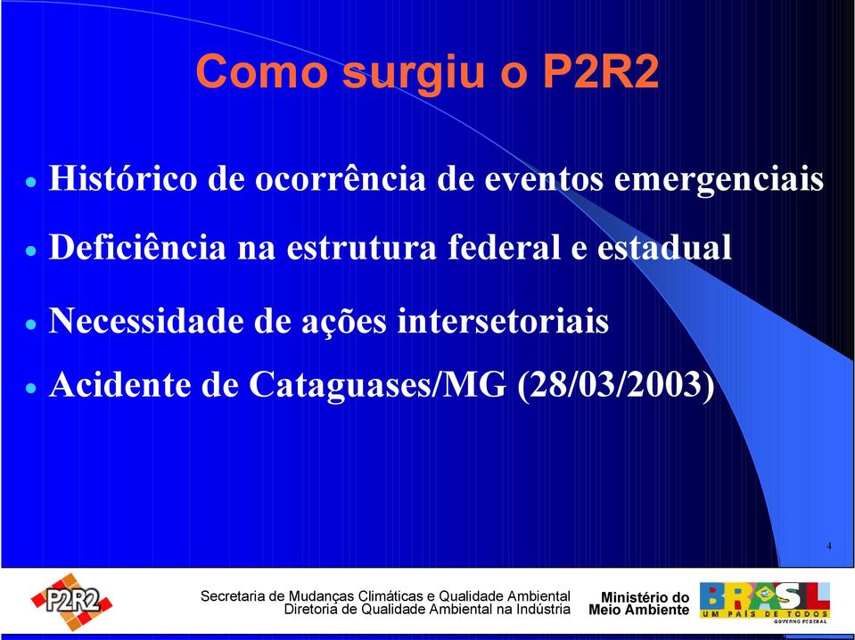 federal e estadual Necessidade de ações