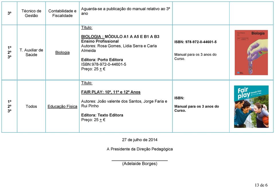 ISBN:978-972-0-44601-5 Preço: 25 + ISBN: 978-972-0-44601-5 Manual para os 3 anos do Curso.