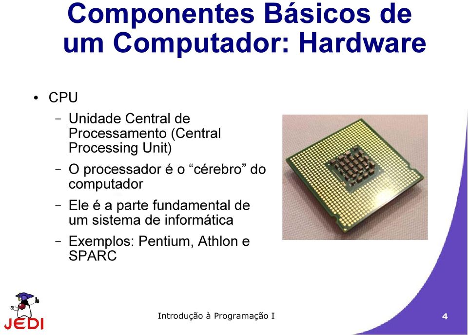 cérebro do computador Ele é a parte fundamental de um sistema de