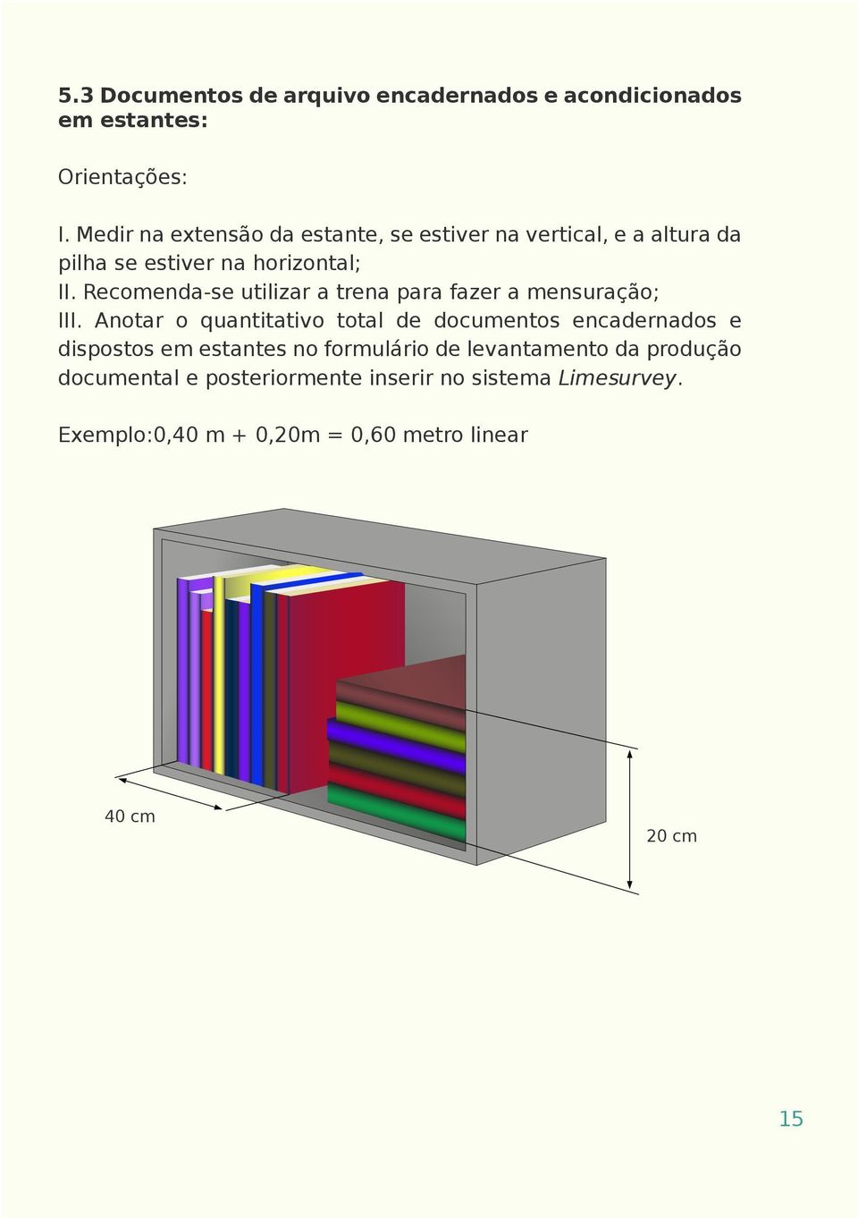 Recomenda-se utilizar a trena para fazer a mensuração; III.