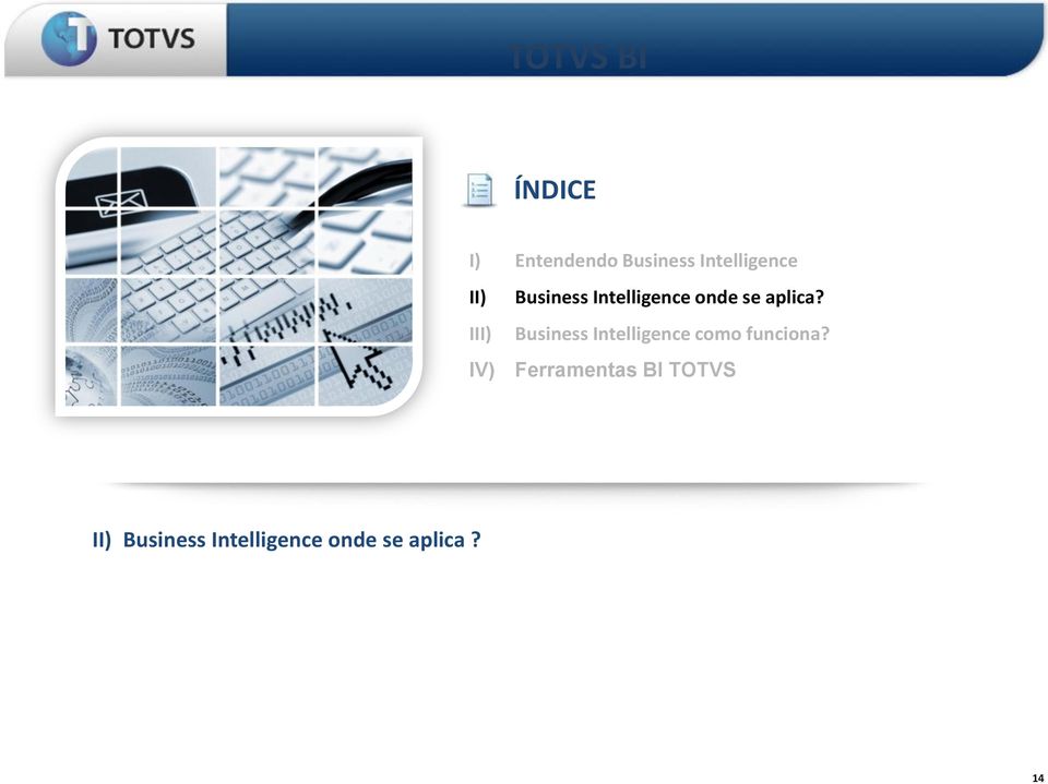 aplica? III) Business Intelligence como funciona?