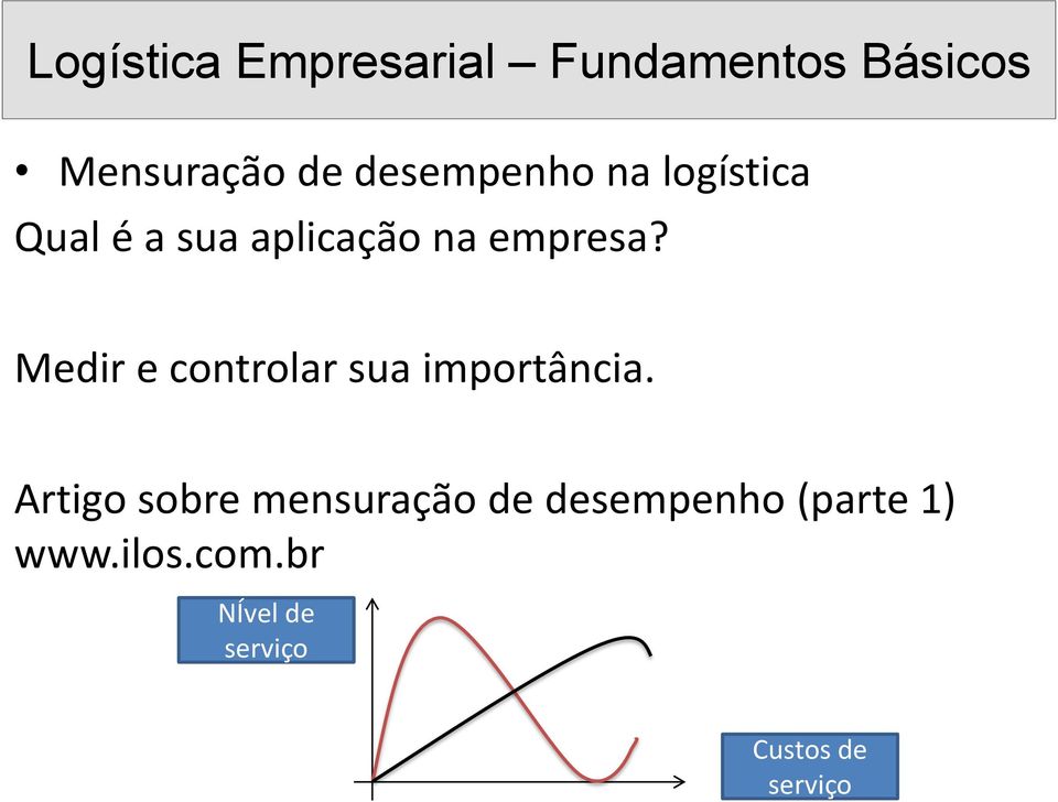 Medir e controlar sua importância.