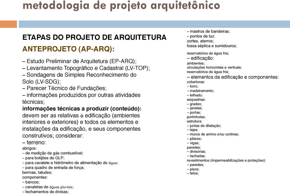 exteriores) e todos os elementos e instalações da edificação, e seus componentes construtivos; considerar: terreno: abrigos: de medição de gás combustível; para botijões de GLP; para cavalete e