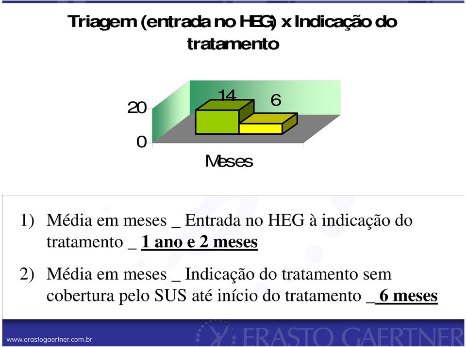 tratamento _ 1 ano e 2 meses 2) Média em meses _ Indicação do