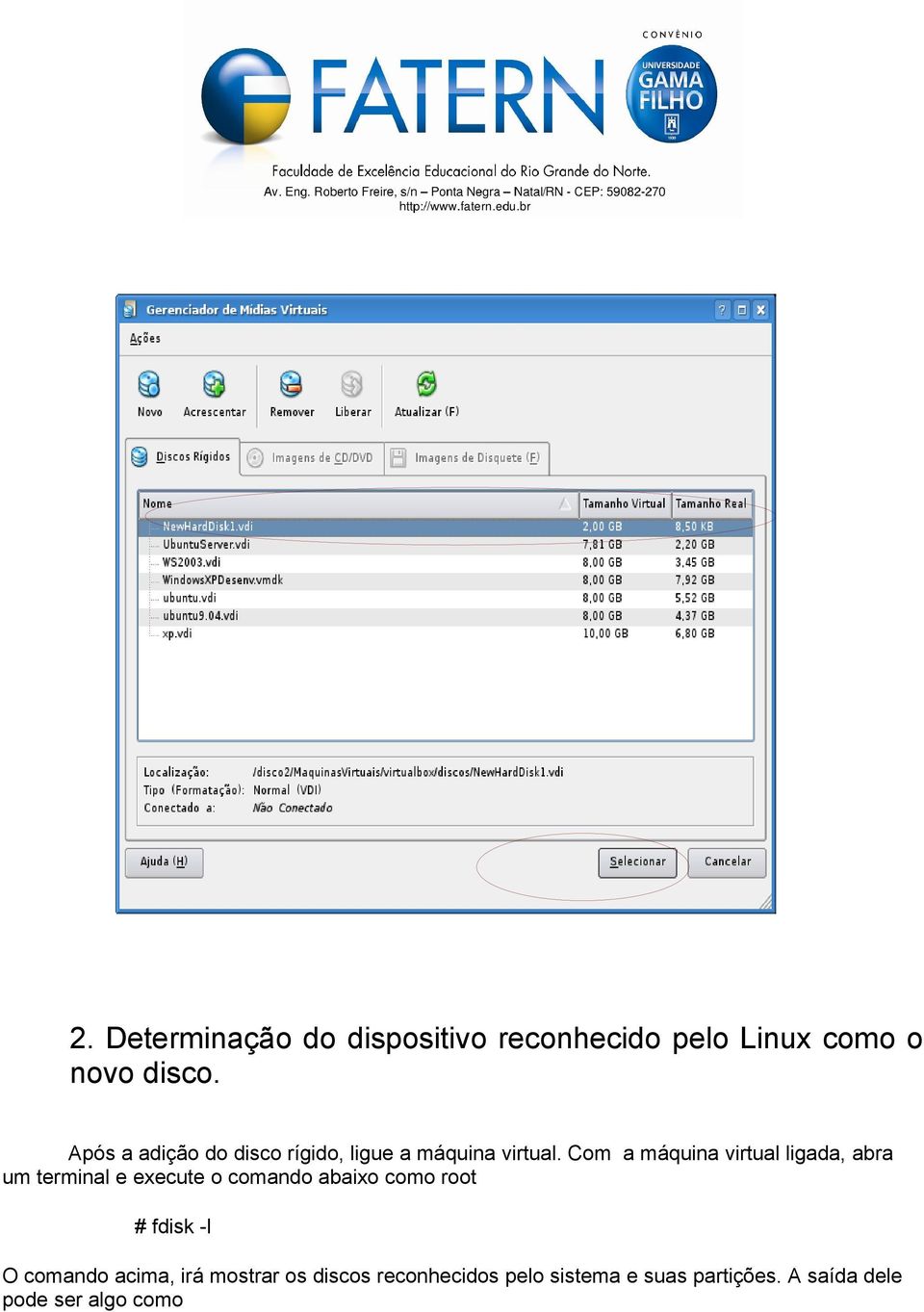 Com a máquina virtual ligada, abra um terminal e execute o comando abaixo como root