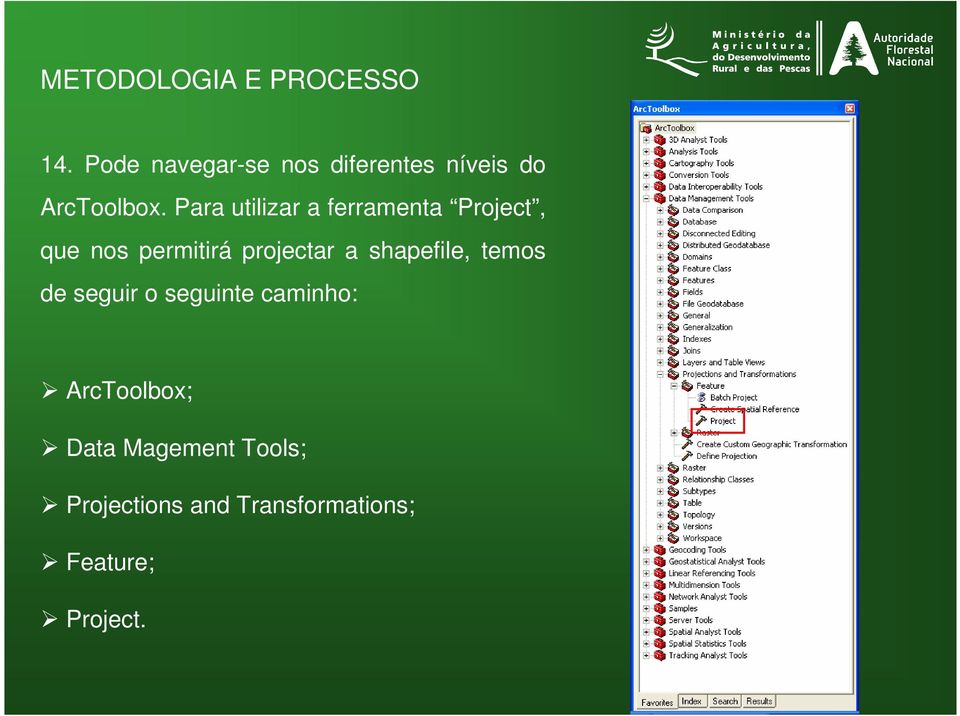 a shapefile, temos de seguir o seguinte caminho: ArcToolbox;